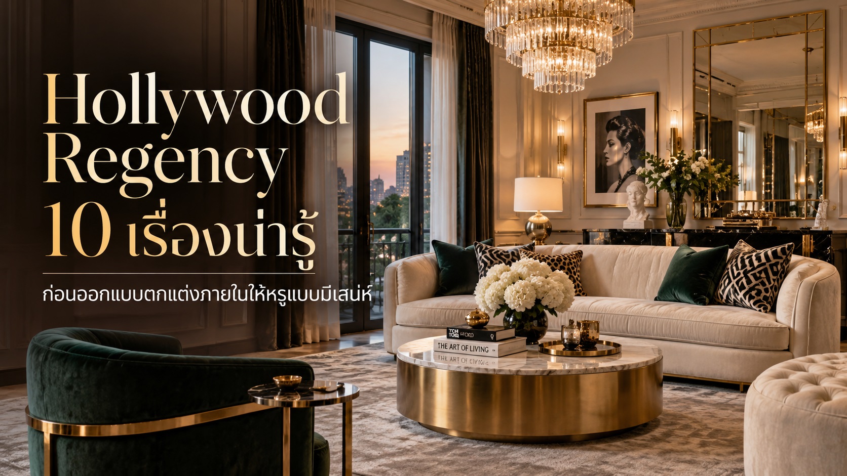 Hollywood Regency 10 เรื่องน่ารู้ ก่อนออกแบบตกแต่งภายในให้หรูแบบมีเสน่ห์