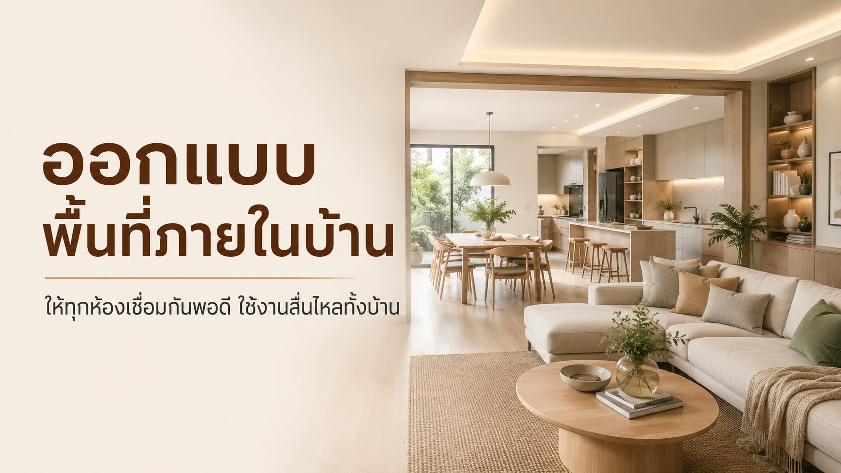 ออกแบบพื้นที่ภายในบ้านอย่างไร ให้ทุกห้องเชื่อมกันพอดี
