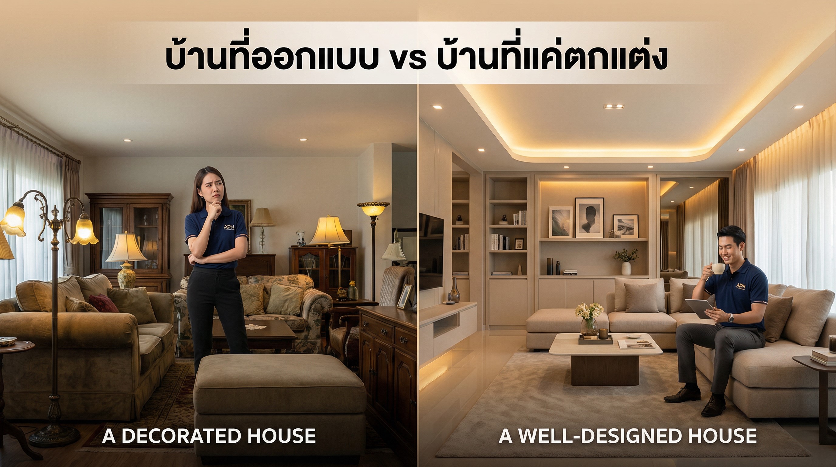 บ้านที่ “ออกแบบ” vs บ้านที่ “แค่ตกแต่ง” ต่างกันยังไง? 