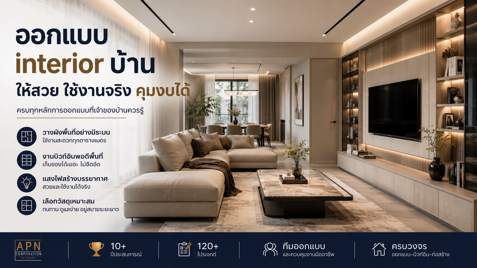 ออกแบบ interior บ้านให้สวย ใช้งานจริง คุมงบได้