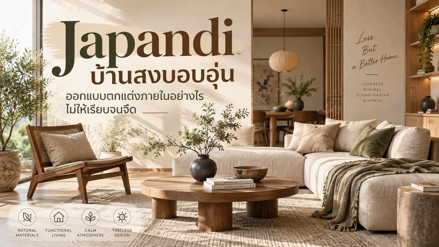 Japandi บ้านสงบอบอุ่น ออกแบบตกแต่งภายในอย่างไรไม่ให้เรียบจนจืด