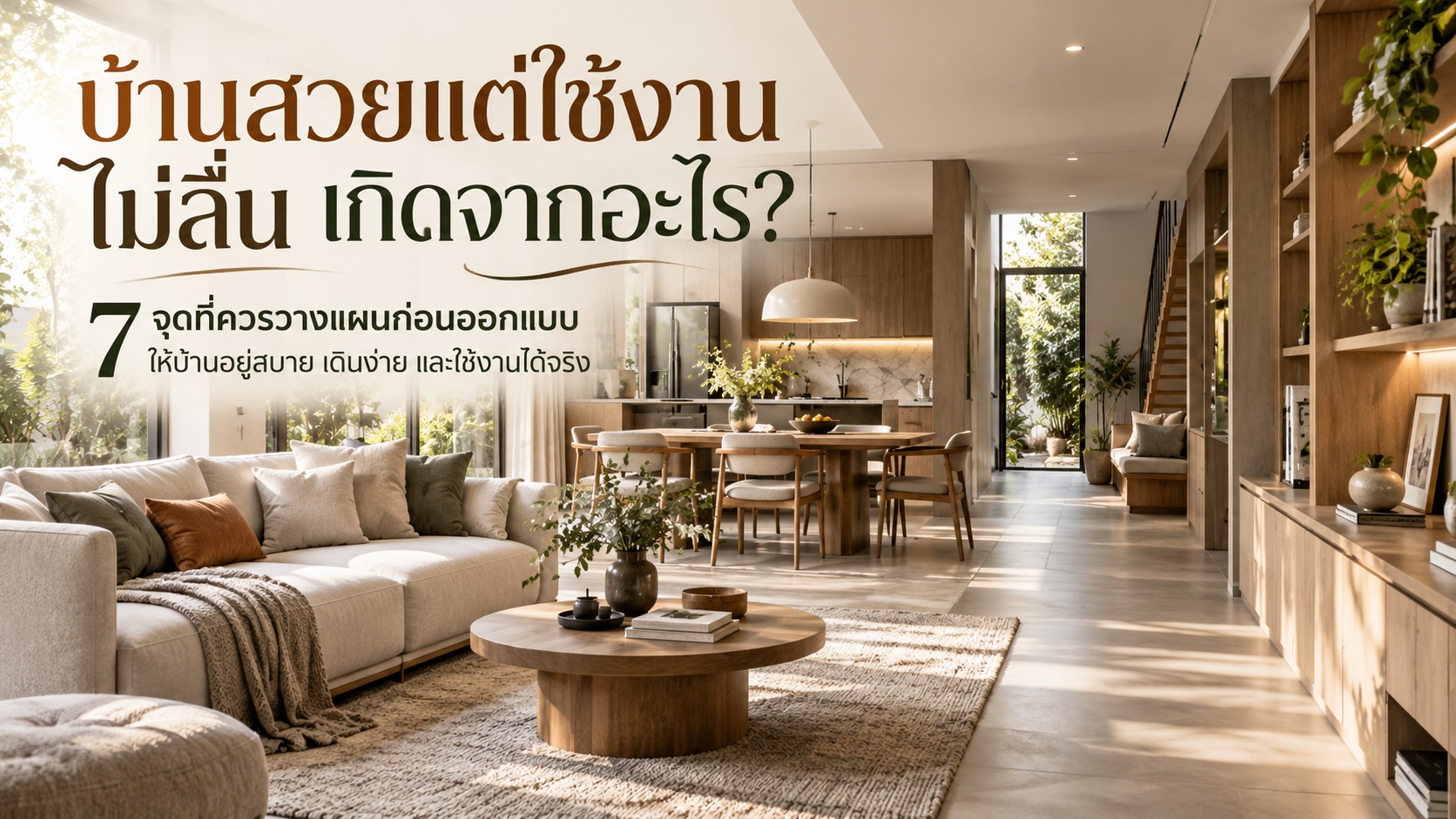 บ้านสวยแต่ใช้งานไม่ลื่น เกิดจากอะไร? 7 จุดที่ควรวางแผนก่อนออกแบบ