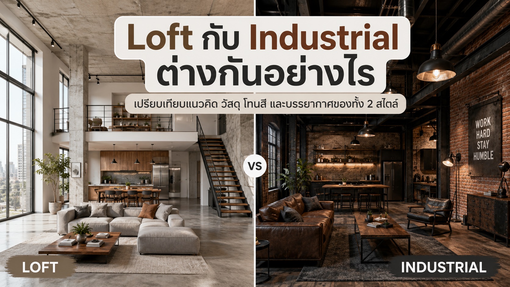 Loft กับ Industrial ต่างกันอย่างไร