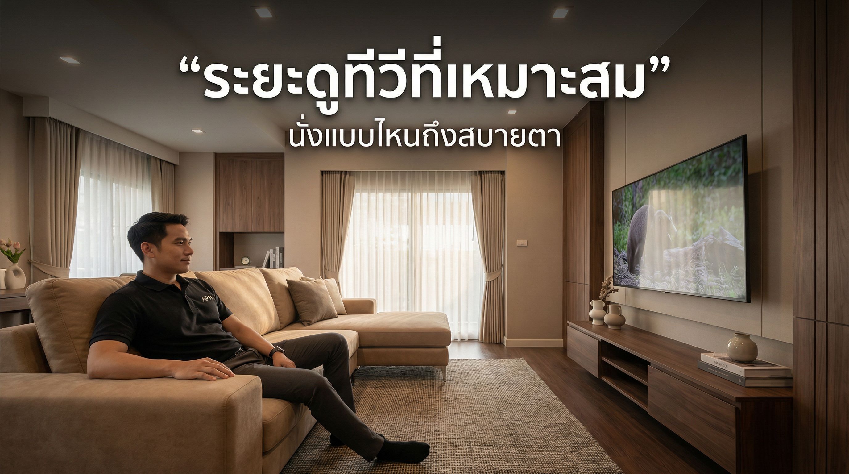 ระยะดูทีวีที่เหมาะสม กับขนาดจอ ควรนั่งห่างแค่ไหน