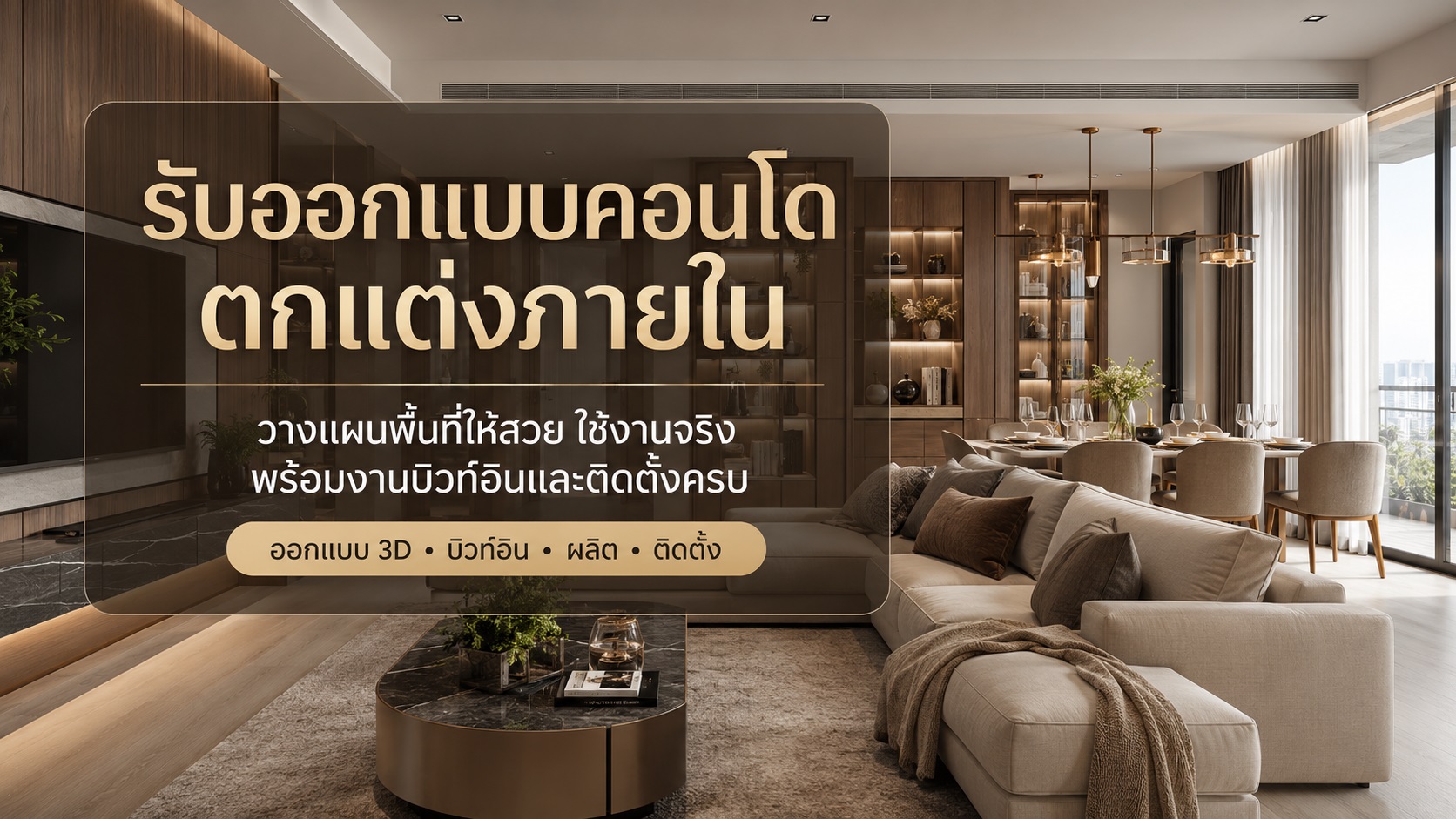 รับออกแบบคอนโด ตกแต่งภายใน ให้สวยครบและใช้งานจริง