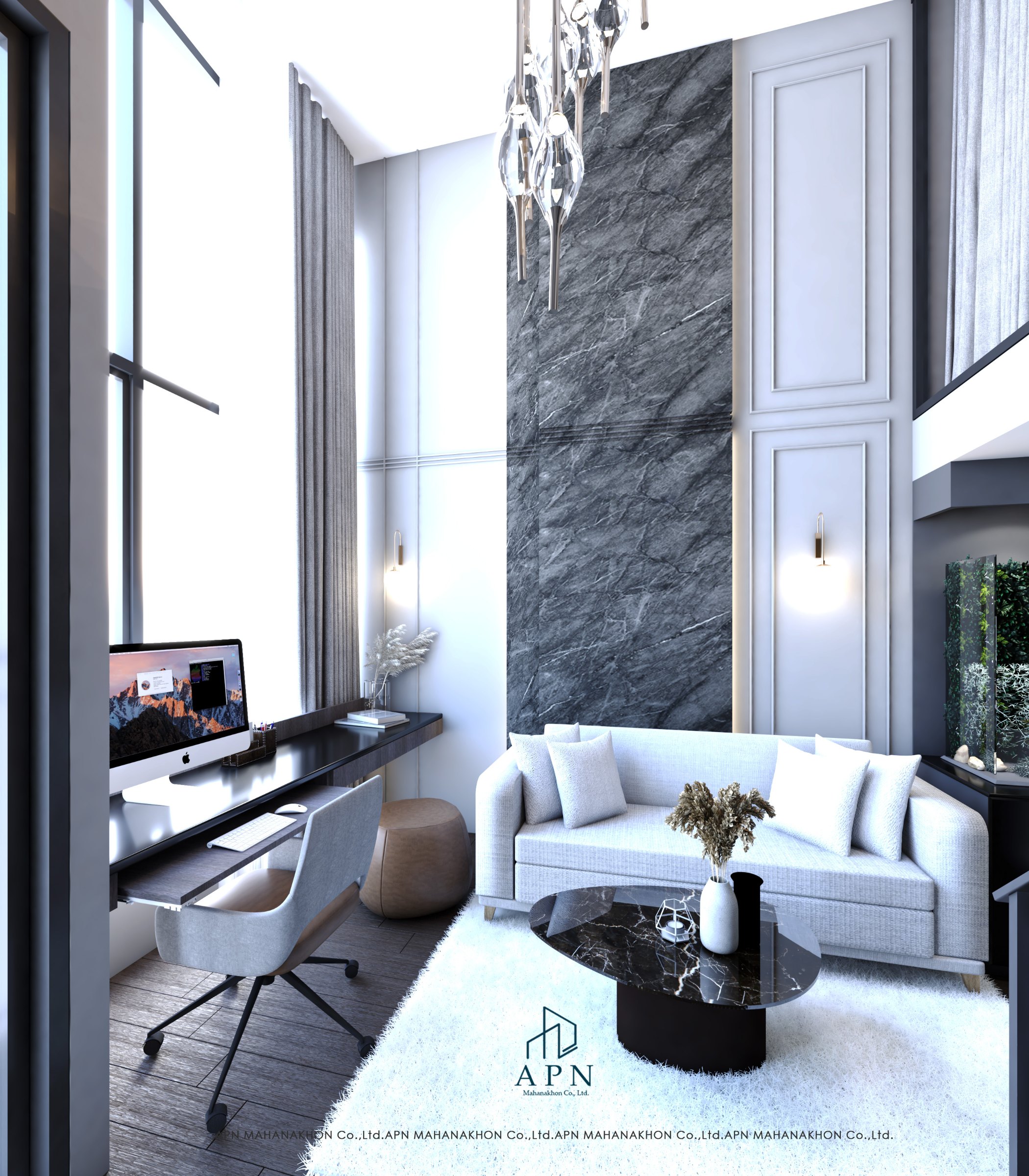 Knightsbridge Space Ratchayothin Modern ผลงานออกแบบตกแต่งภายในคอนโด โดย APN