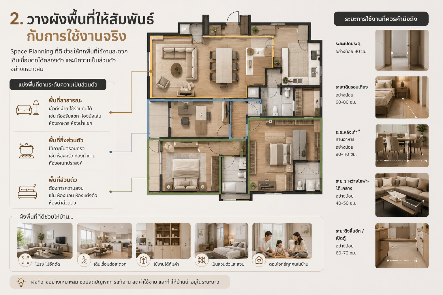 ออกแบบพื้นที่ภายในบ้านอย่างไร ให้สวย ใช้งานจริง และอยู่ได้นาน