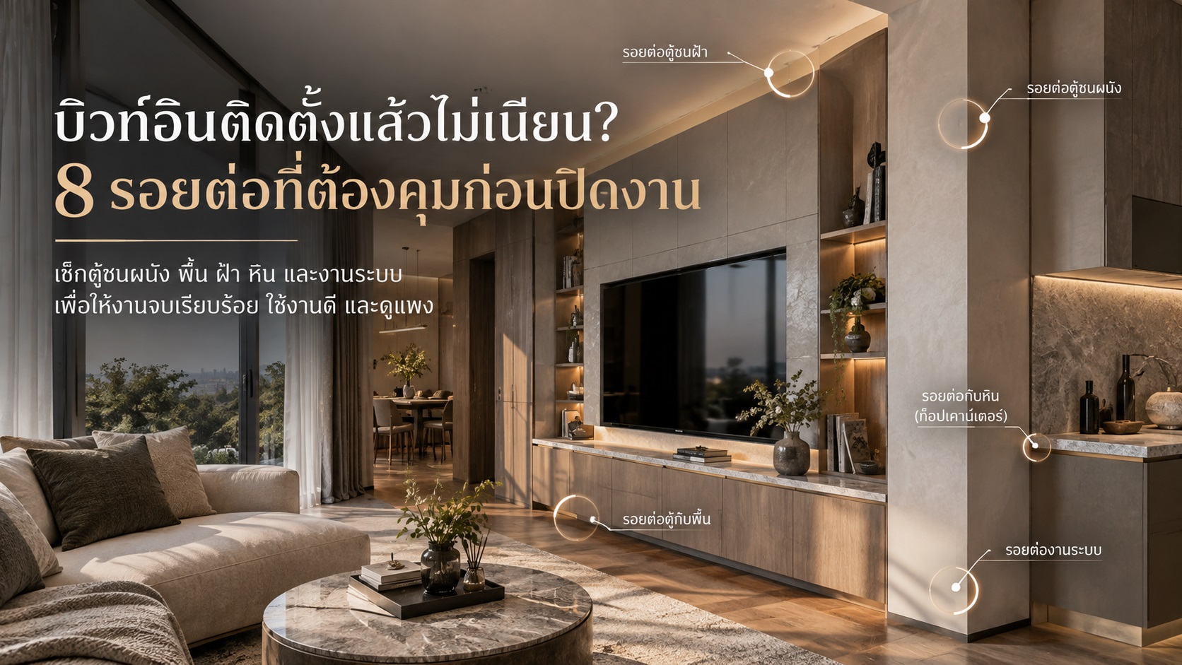 บิวท์อินติดตั้งแล้วไม่เนียน? 8 รอยต่อที่ต้องคุมก่อนปิดงาน