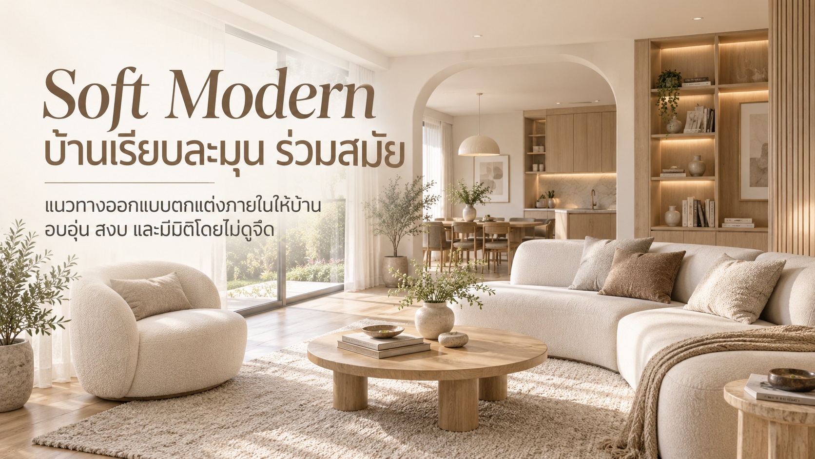 Soft Modern บ้านเรียบละมุนร่วมสมัย แต่งอย่างไรให้อบอุ่นแต่ไม่จืด