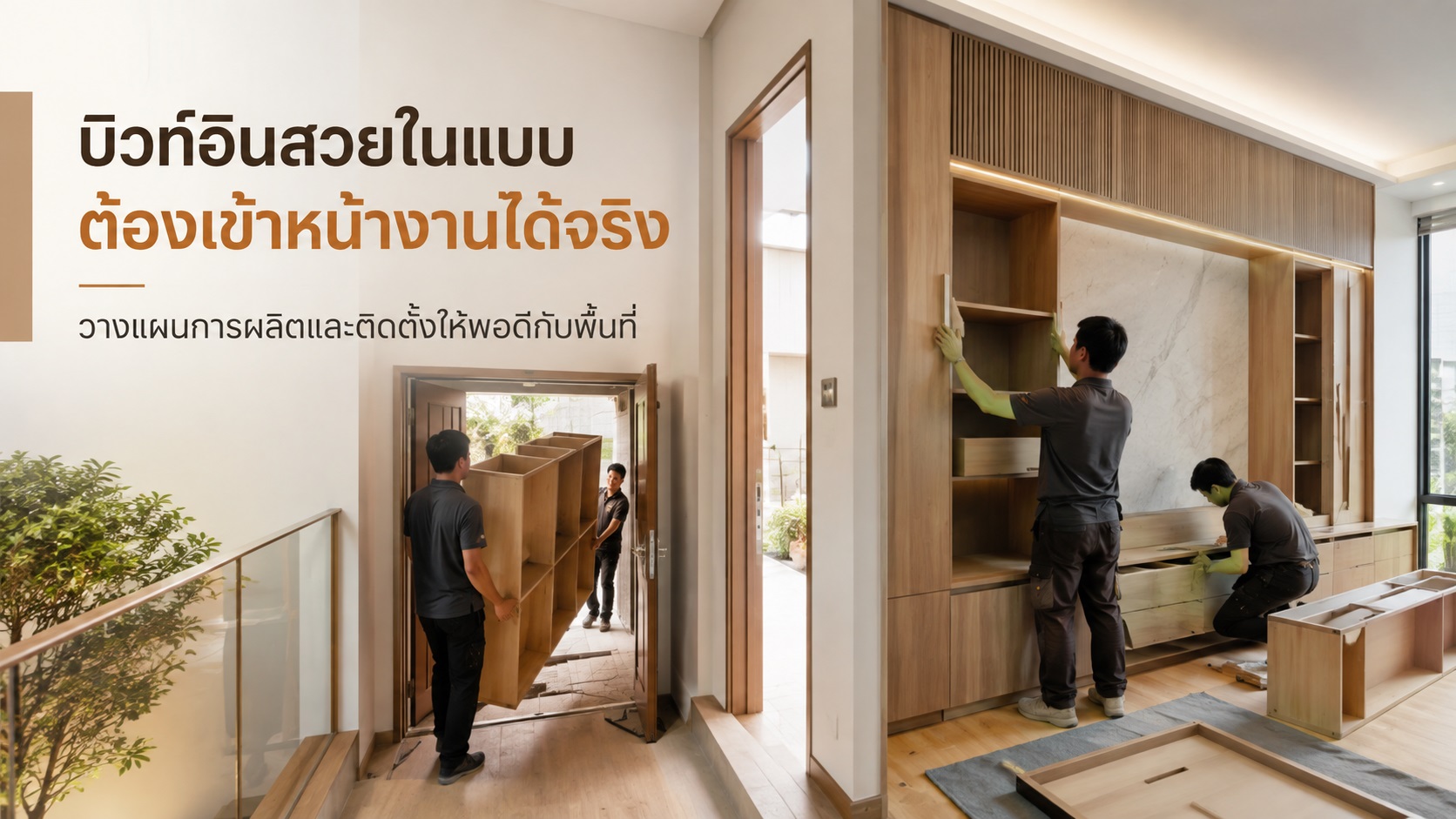 บิวท์อินสวยในแบบ ต้องยกเข้าหน้างานได้จริงก่อนเริ่มผลิต