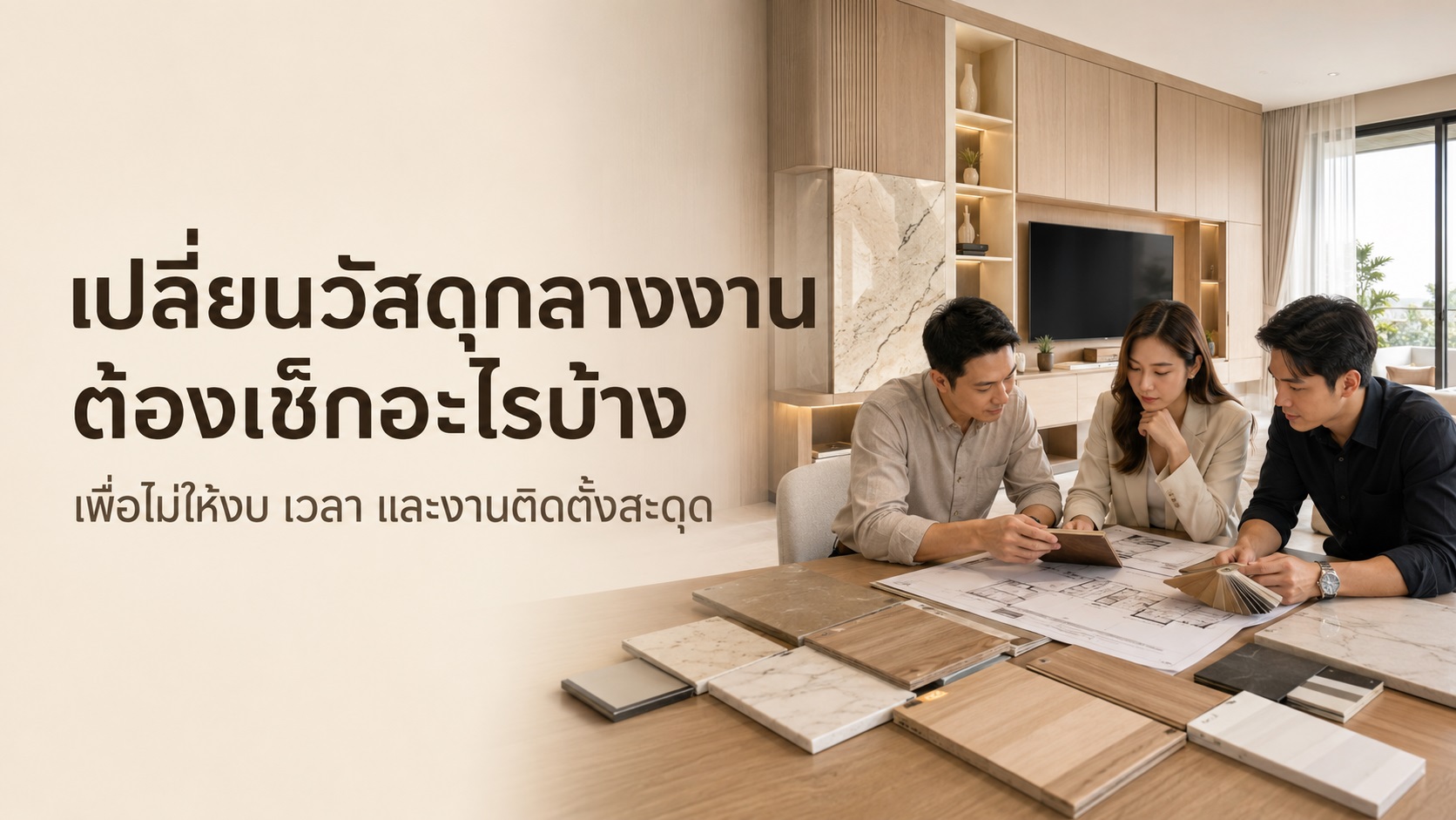 เปลี่ยนวัสดุกลางงานได้ไหม ต้องเช็กอะไรเพื่อไม่ให้งบและเวลาสะดุด