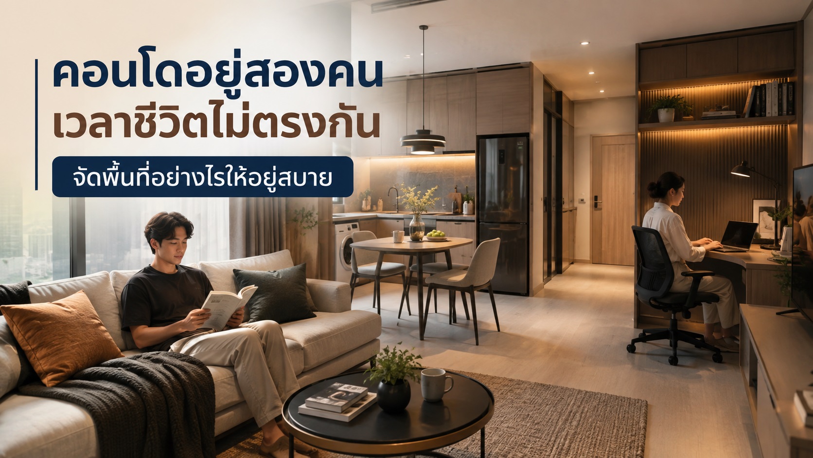 คอนโดอยู่สองคนแต่เวลาชีวิตไม่ตรงกัน วางพื้นที่อย่างไรให้อยู่สบาย