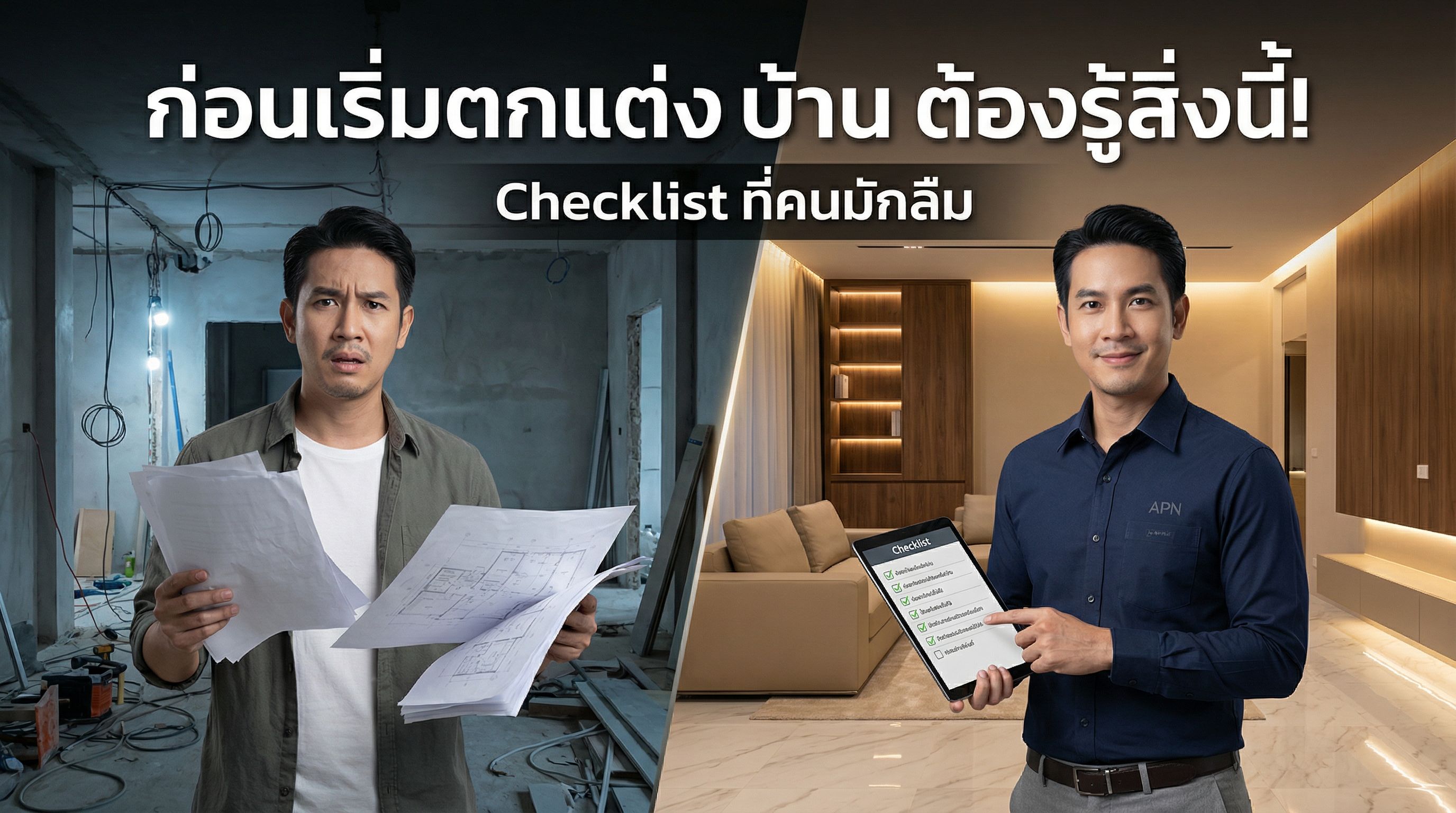 ก่อนเริ่มตกแต่งบ้าน ต้องเตรียมอะไรบ้าง? Checklist ที่คนมักลืม (อ่านจบ = คุมงบอยู่จริง ไม่พังกลางทาง)