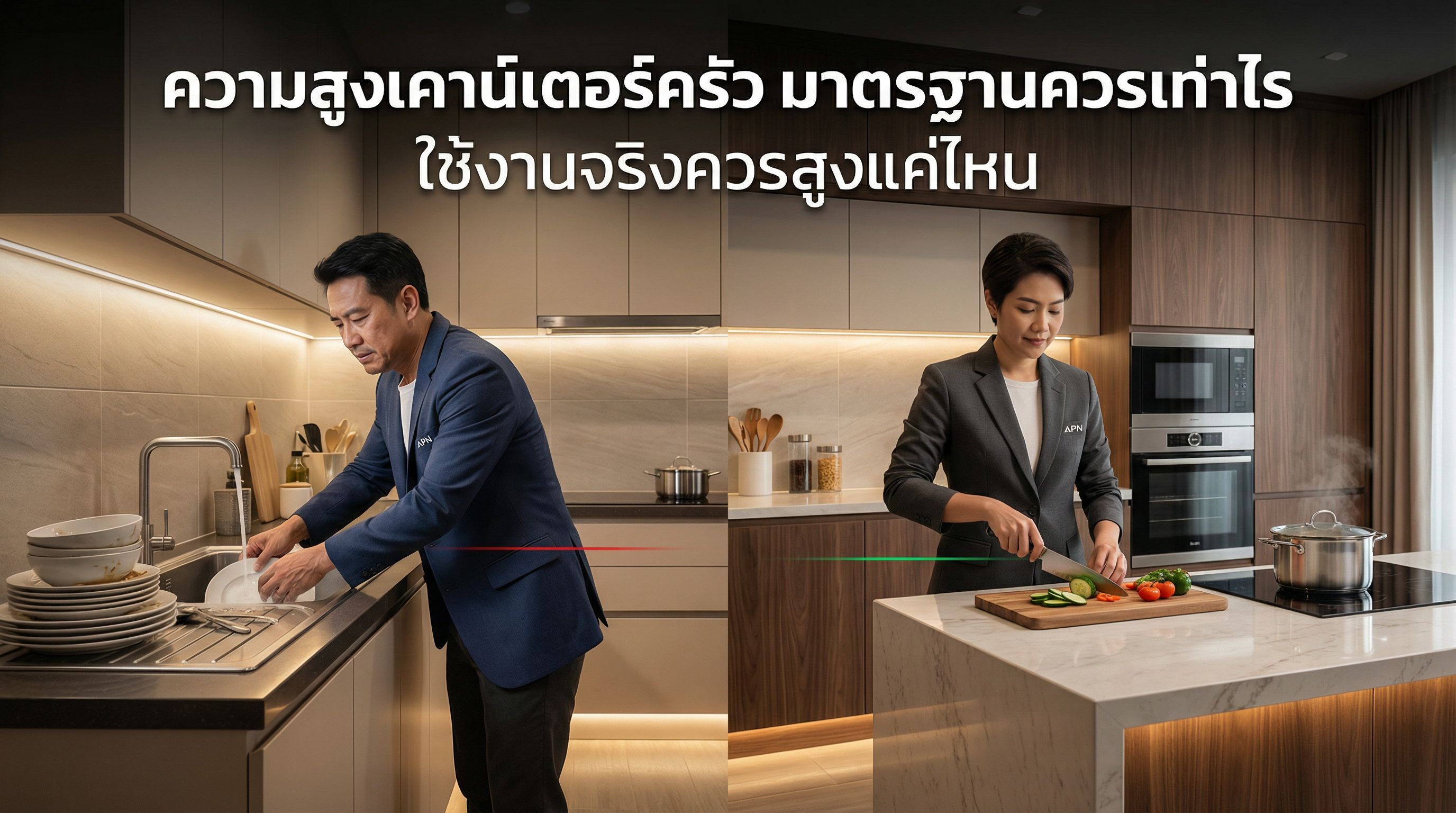 ความสูงเคาน์เตอร์ครัว มาตรฐานควรเท่าไร ใช้งานจริงควรสูงแค่ไหน
