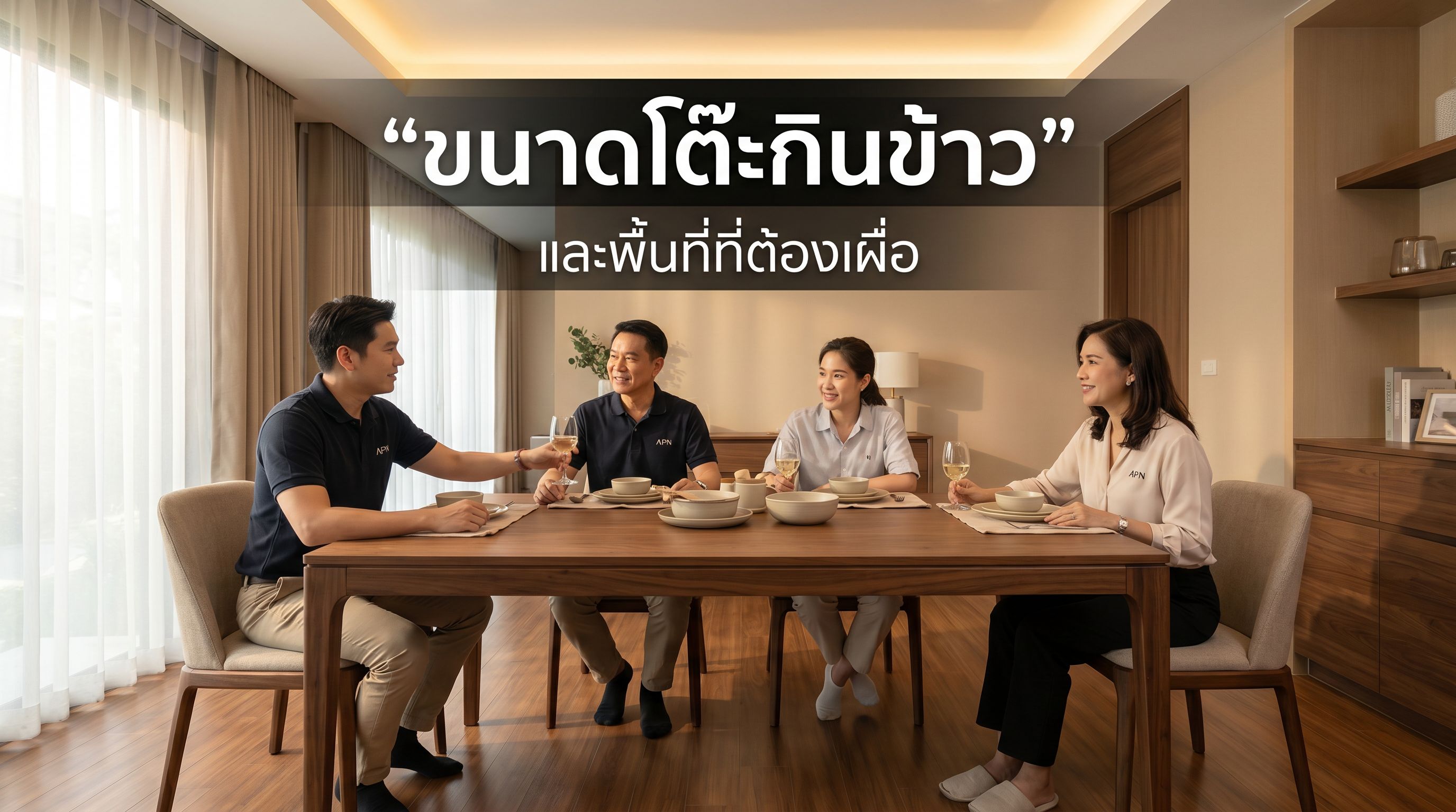 ขนาดโต๊ะกินข้าว และพื้นที่ที่ต้องเผื่อ ควรเท่าไรถึงใช้งานได้จริง