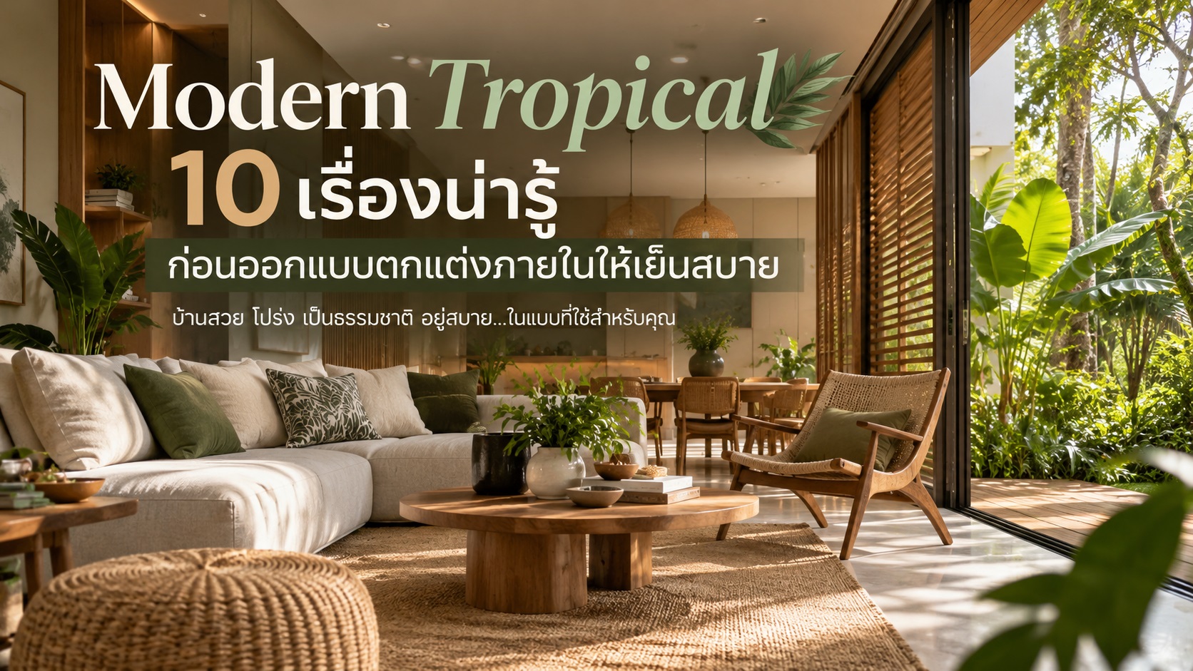 Modern Tropical 10 เรื่องน่ารู้ ก่อนออกแบบตกแต่งภายในให้เย็นสบาย