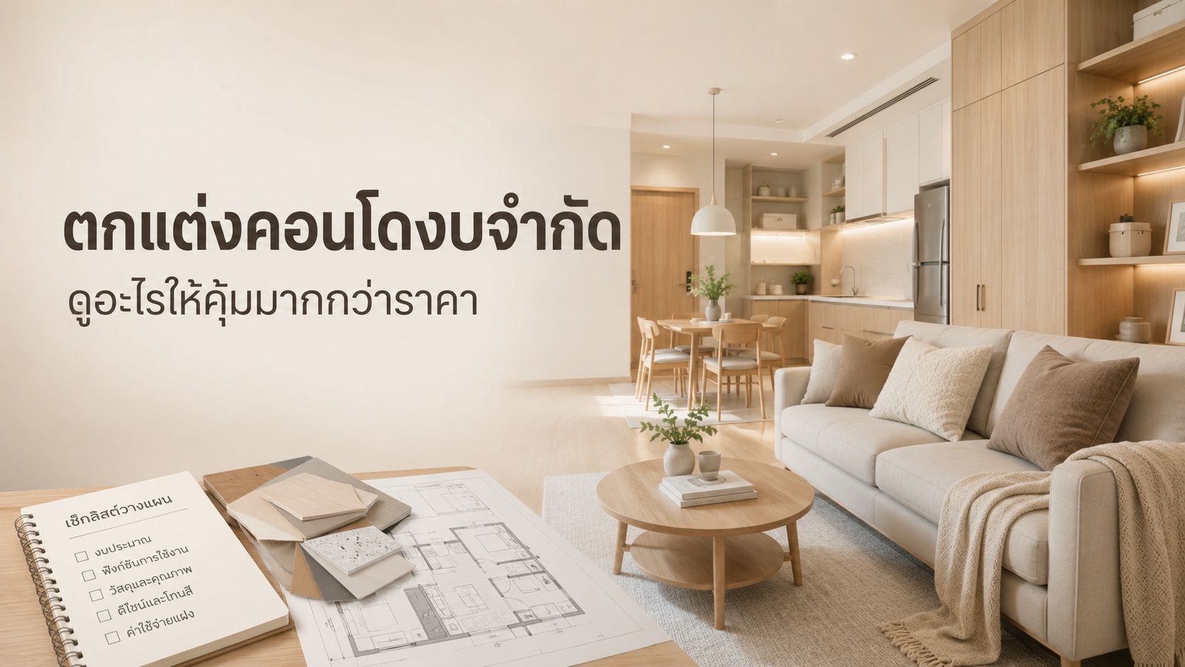 ตกแต่งคอนโดงบจำกัด ดูอะไรให้คุ้มมากกว่าราคา