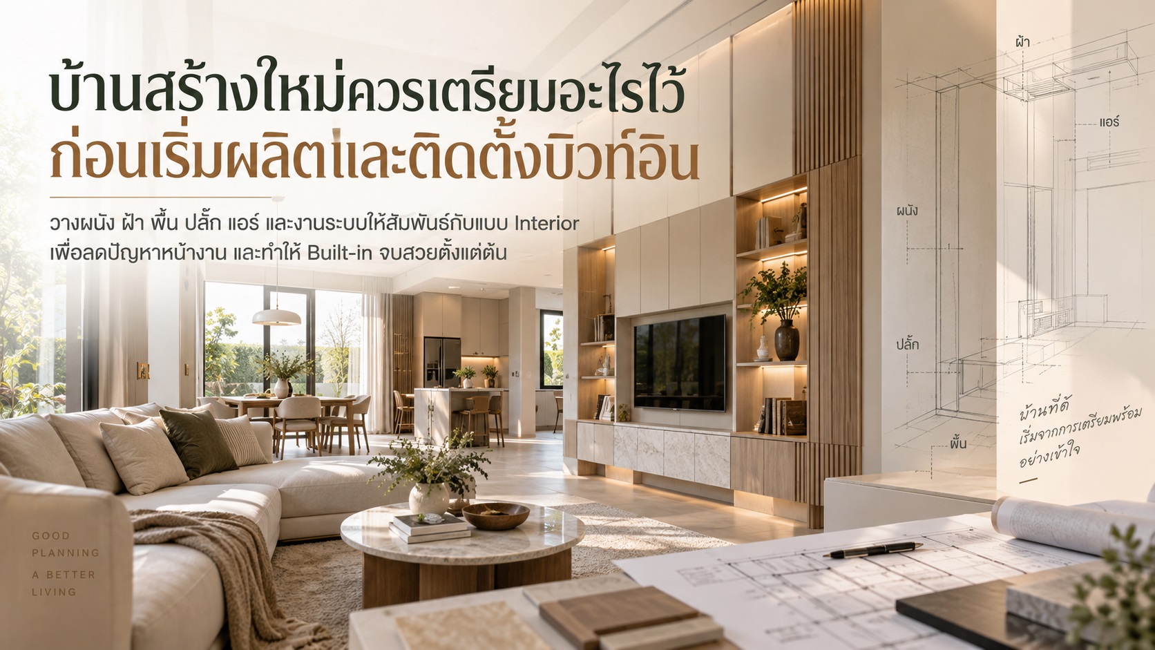 บ้านสร้างใหม่ควรเตรียมอะไรไว้ ก่อนเริ่มผลิตและติดตั้งบิวท์อิน