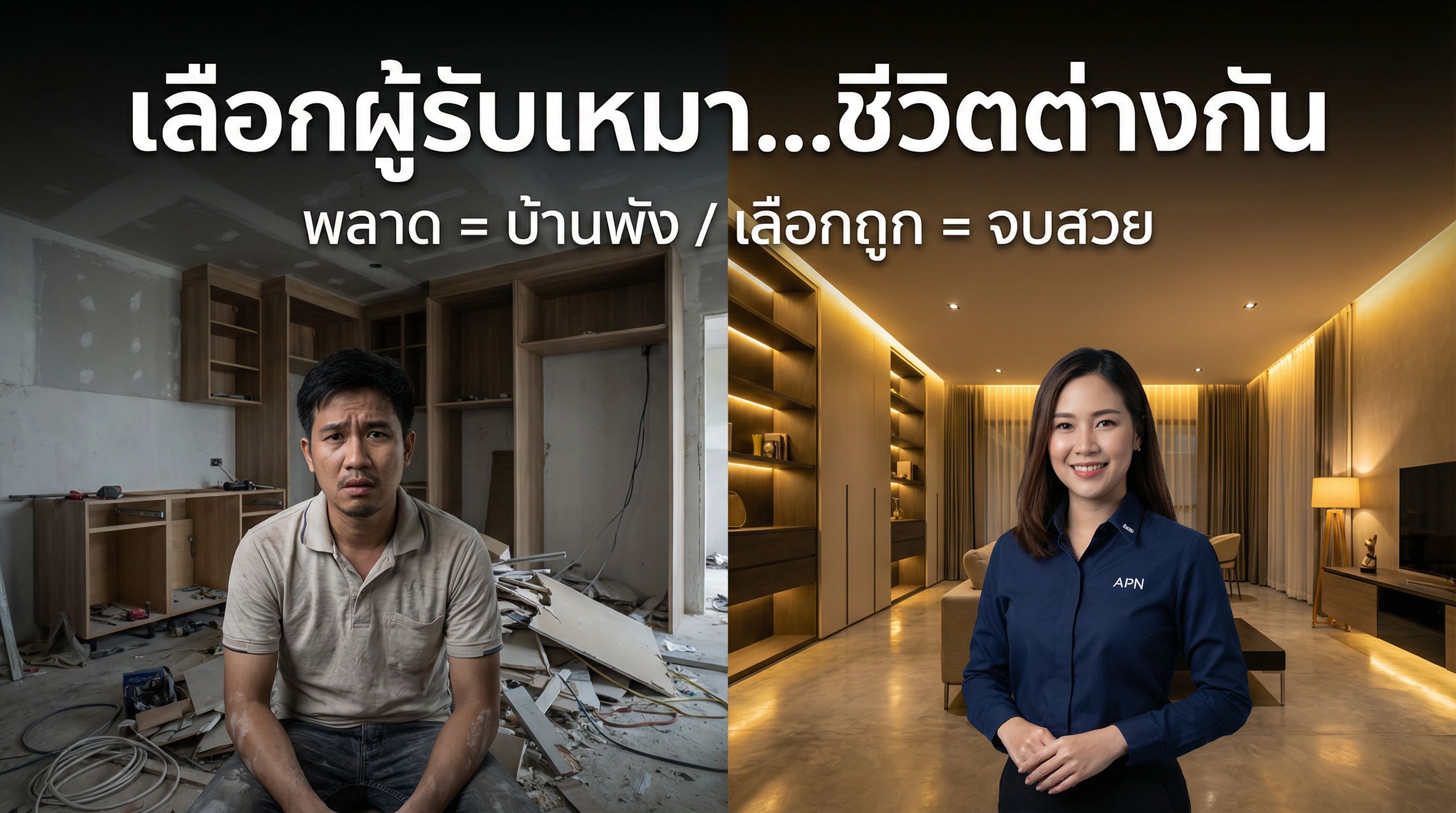 เลือกผู้รับเหมาตกแต่งภายในยังไง? ไม่ให้โดนงานพังหรือทิ้งงาน (คู่มือฉบับมืออาชีพ)