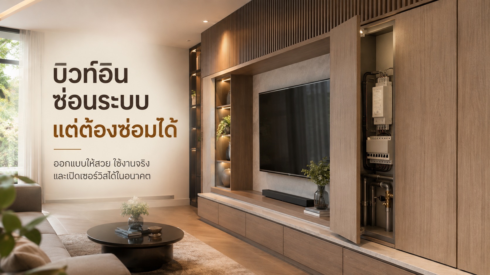 ตู้บิวท์อินซ่อนระบบได้ แต่ต้องเปิดซ่อมได้ในอนาคต