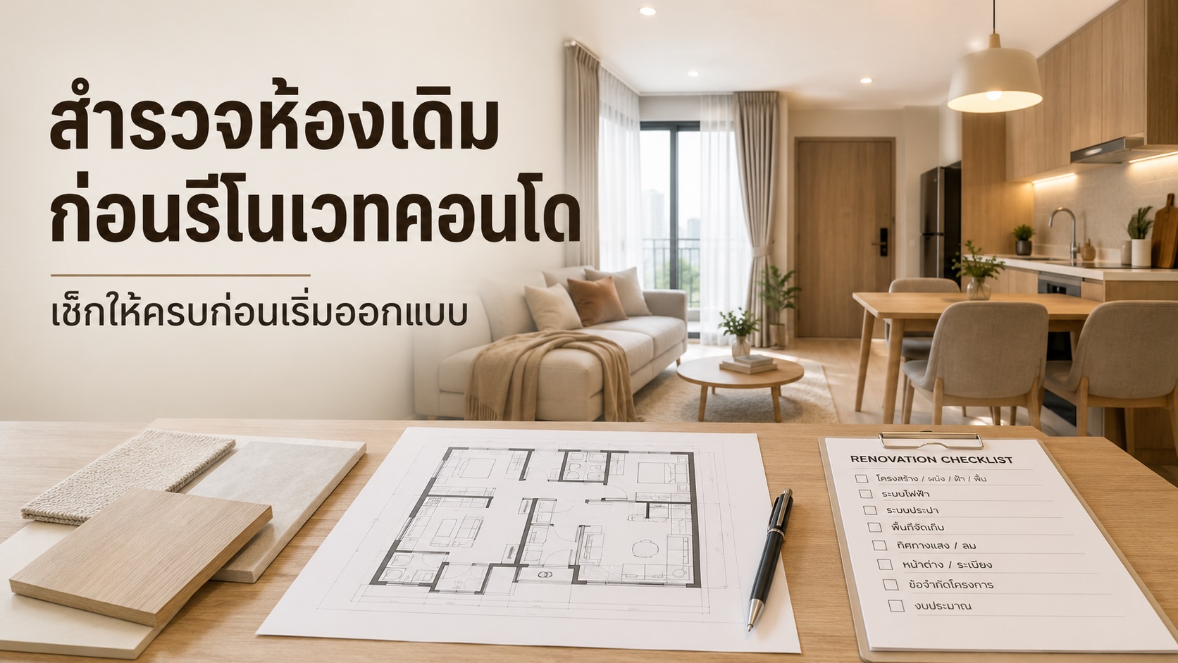สำรวจห้องเดิมก่อนเลือกทีมรับออกแบบ รีโนเวท คอนโด